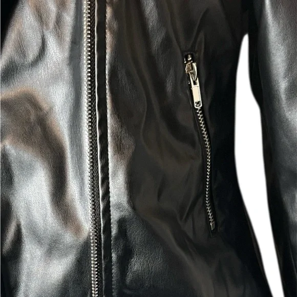 Sleek Black Leather Moto Jacket - Picture 11 of 16